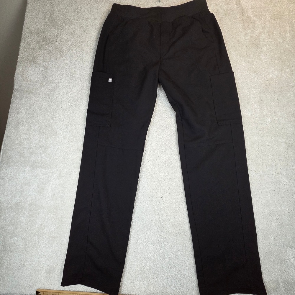 Figs Axim Scrub Pants T2001 Mens Medium Black Cargo Straight Leg
